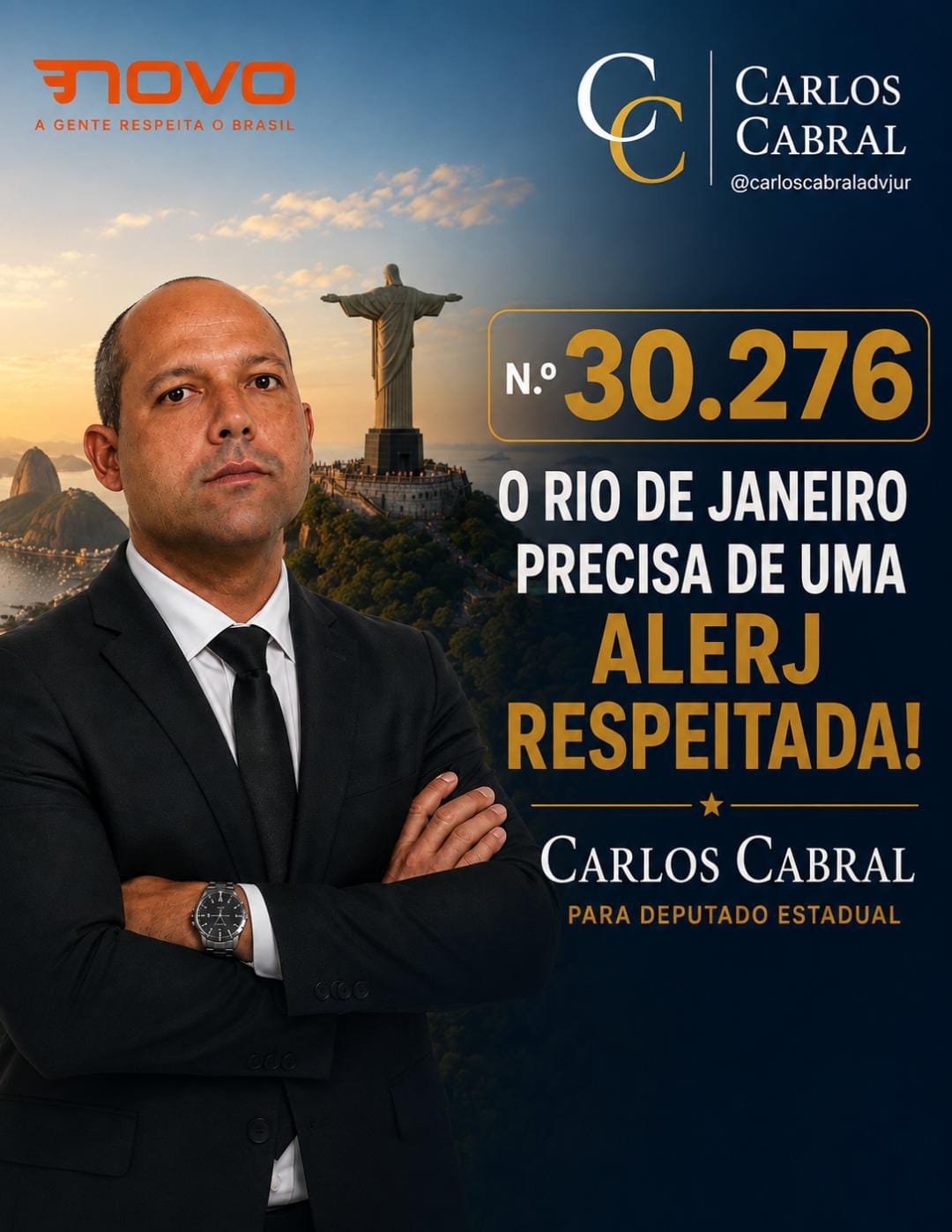 Carlos Cabral, pré-candidato a Deputado Estadual pelo Rio de Janeiro, número 30.276